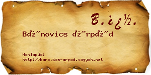 Bánovics Árpád névjegykártya